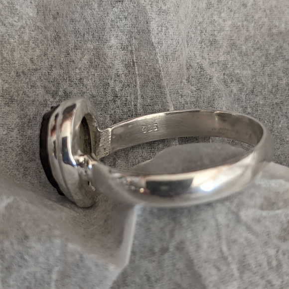 Ammolite Blue Fire, 925 Silver Ring, 8.5 - Picture 6 of 8